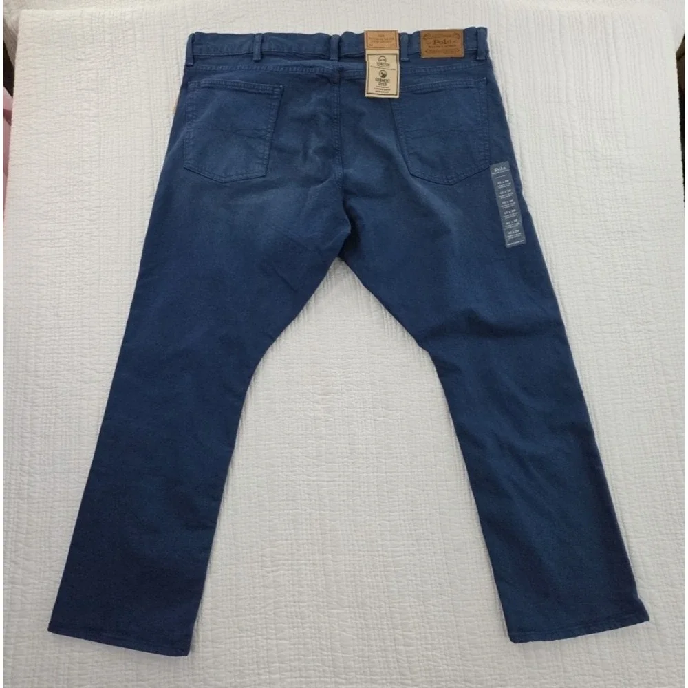 Polo Ralph Lauren Varick‎ Slim Straight Jeans Mens 42x30 Navy Blue NEW Stretch